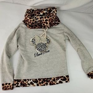 Girl’s Minnie Mouse cheetah sweater